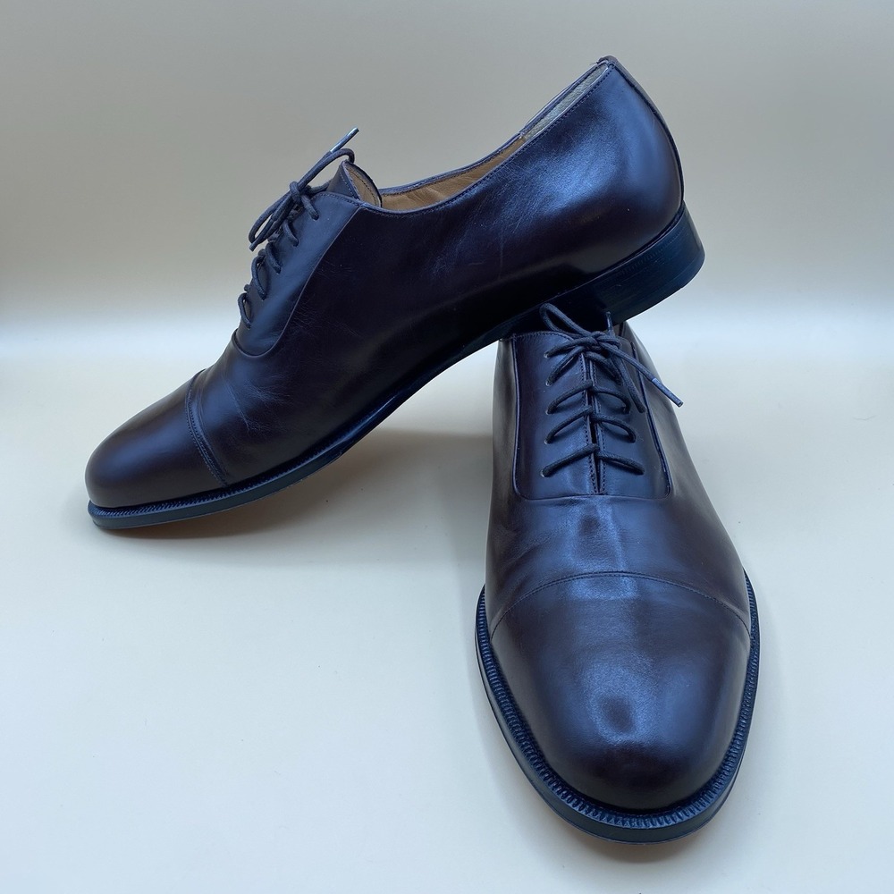 Bruno Magli Men's Cap Toe Oxford Dress Shoes Brown Leather Size 11 M Italy - Picture 3 of 10